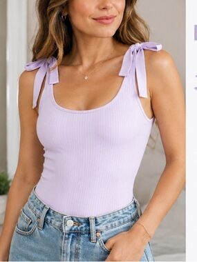 Old Navy Purple Ribbed Bodysuit Ribbon Straps Button Snap Crotch NWT M